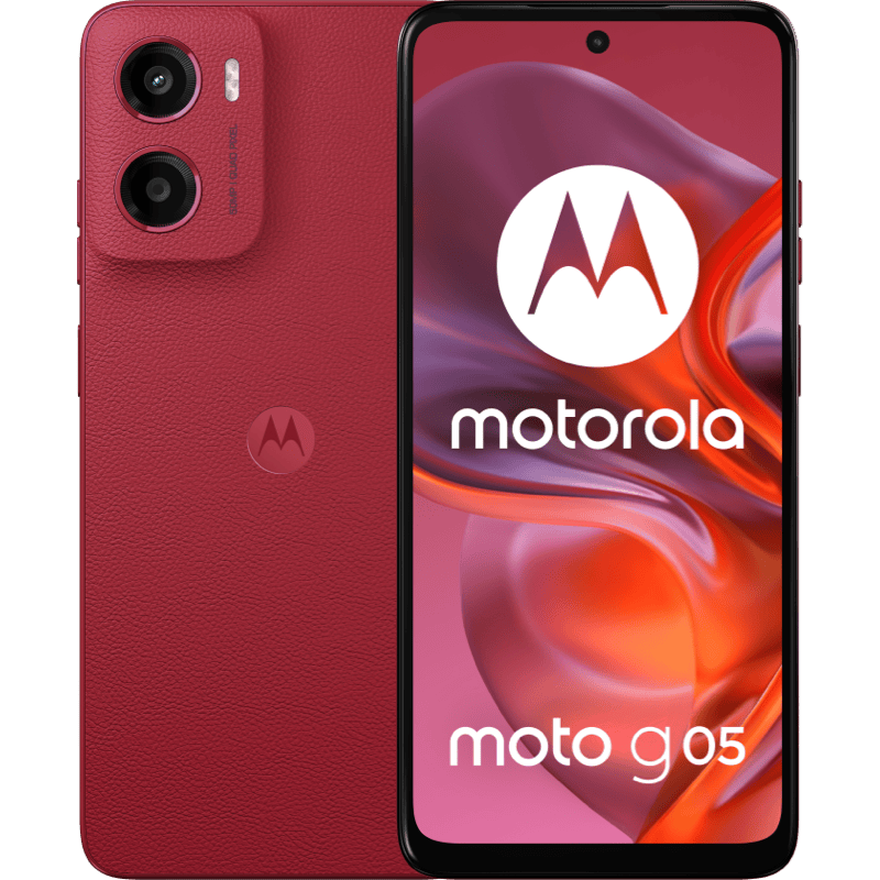 Motorola moto g05 8/128GB czerwony front i tył
