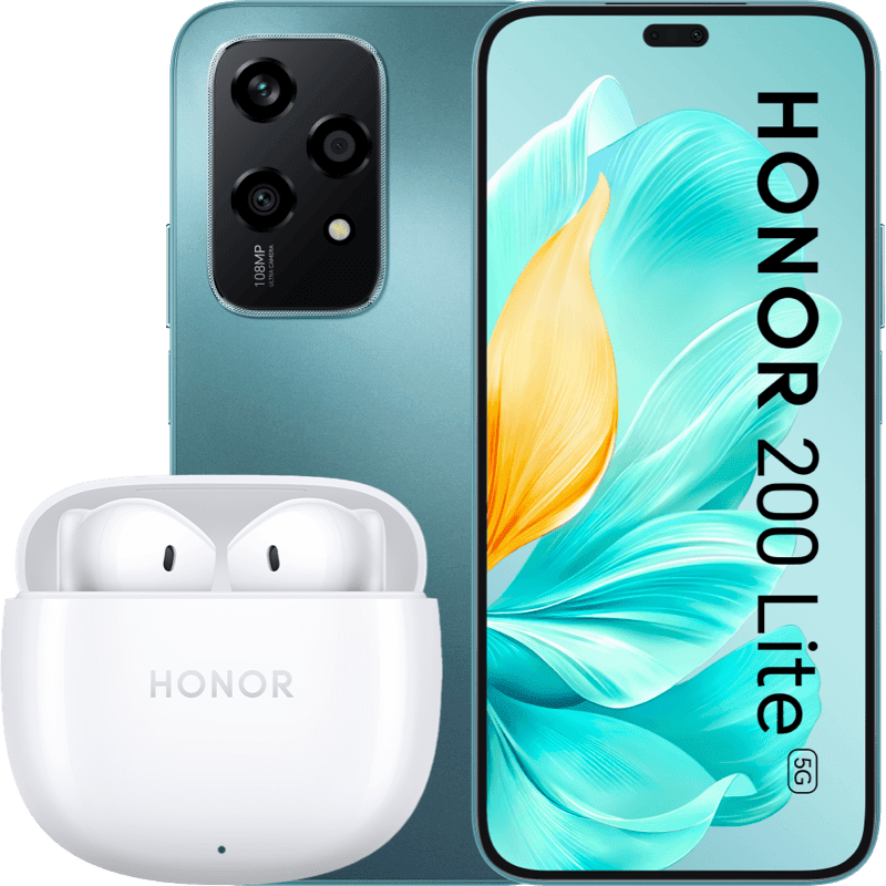 HONOR 200 Lite 5G 8/256GB+EARBUDS X6 niebieski front