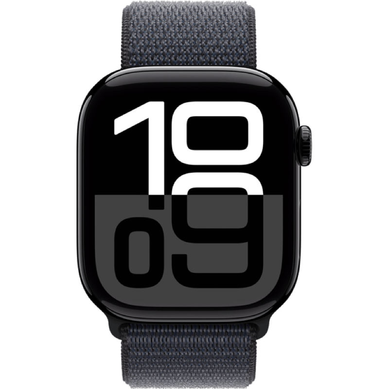 Apple Watch S10 GPS + eSIM (Cellular) 42mm atramentowa opaska front