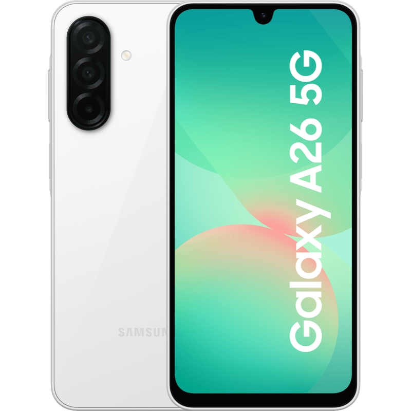 Samsung Galaxy A26 5G 6/128GB biały front i tył