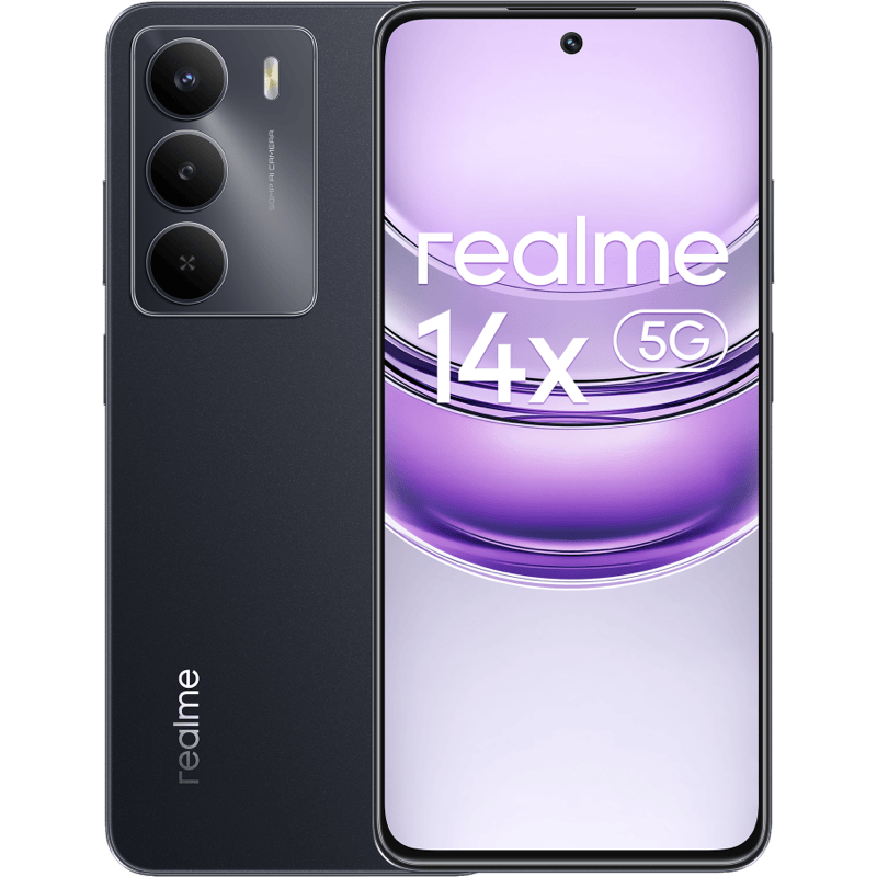 realme 14X 5G 6/128GB czarny front i tył